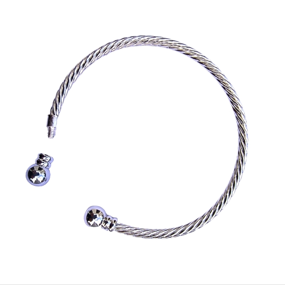 Silver-plated Brass European style cuff bracelet